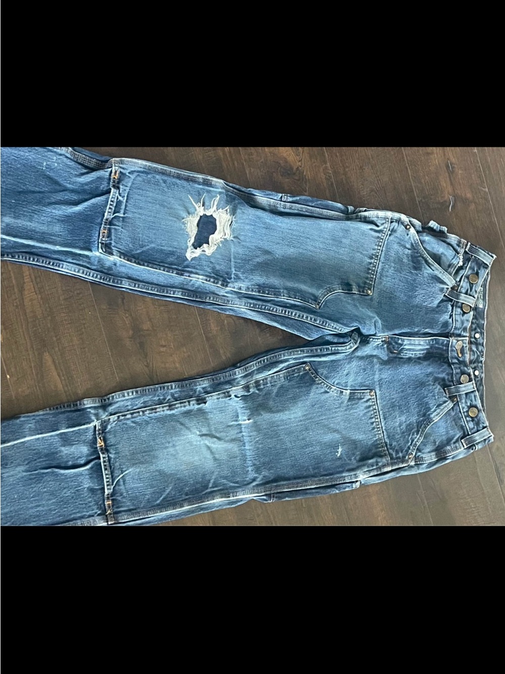Carhartt Men's Distressed Light Blue Relaxed Fit Jeans